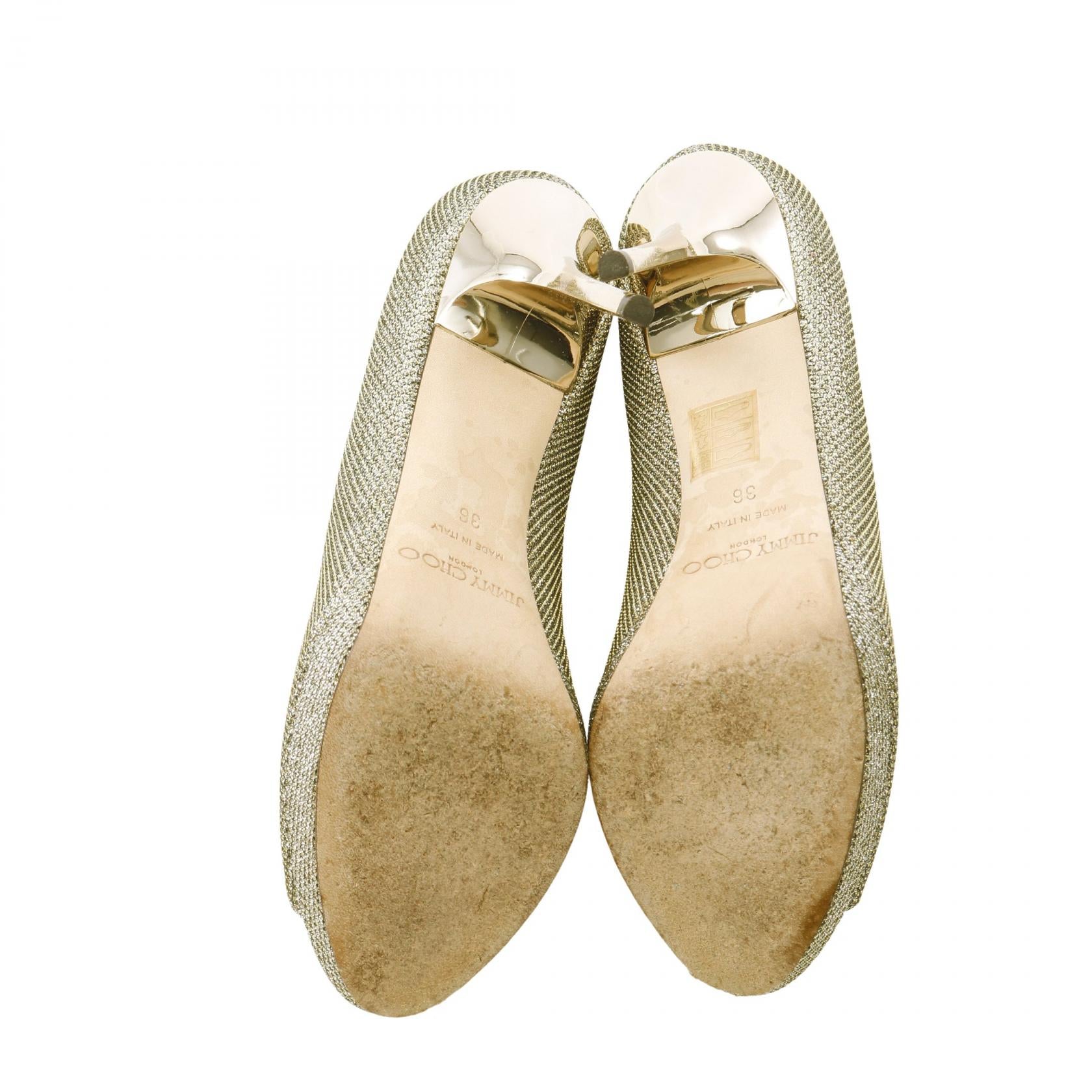 JIMMY CHOO オープントゥパンプス ゴールド　36 1/2 JIMMY CHOO オープントゥパンプス ゴールド 36 1/2 JIMMY CHOO