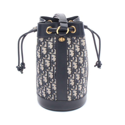 オブリーク バックパック リュックサック キャンバス レザー ネイビー グレー クリスチャンディオール バッグ Christian Dior