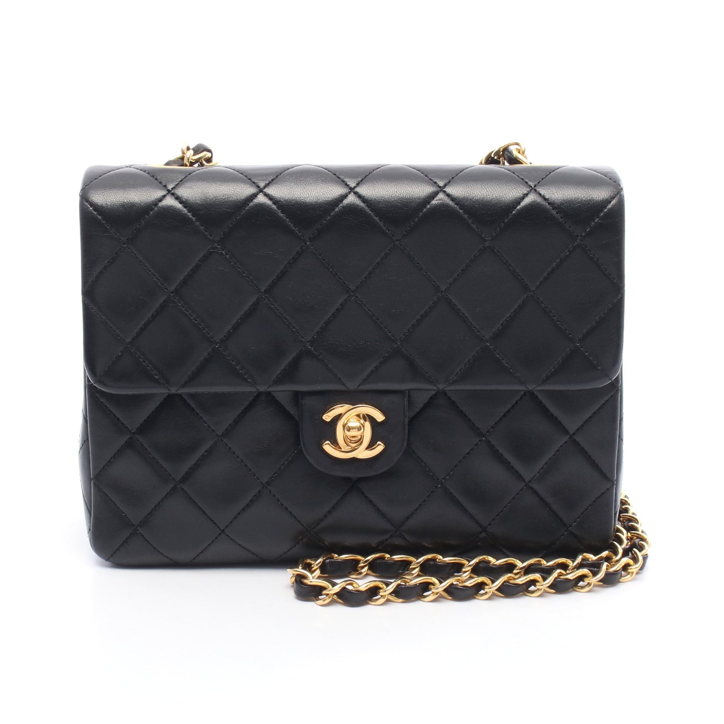ミニマトラッセ20 チェーンショルダーバッグ ラムスキン ブラック ゴールド金具 シャネル バッグ CHANEL