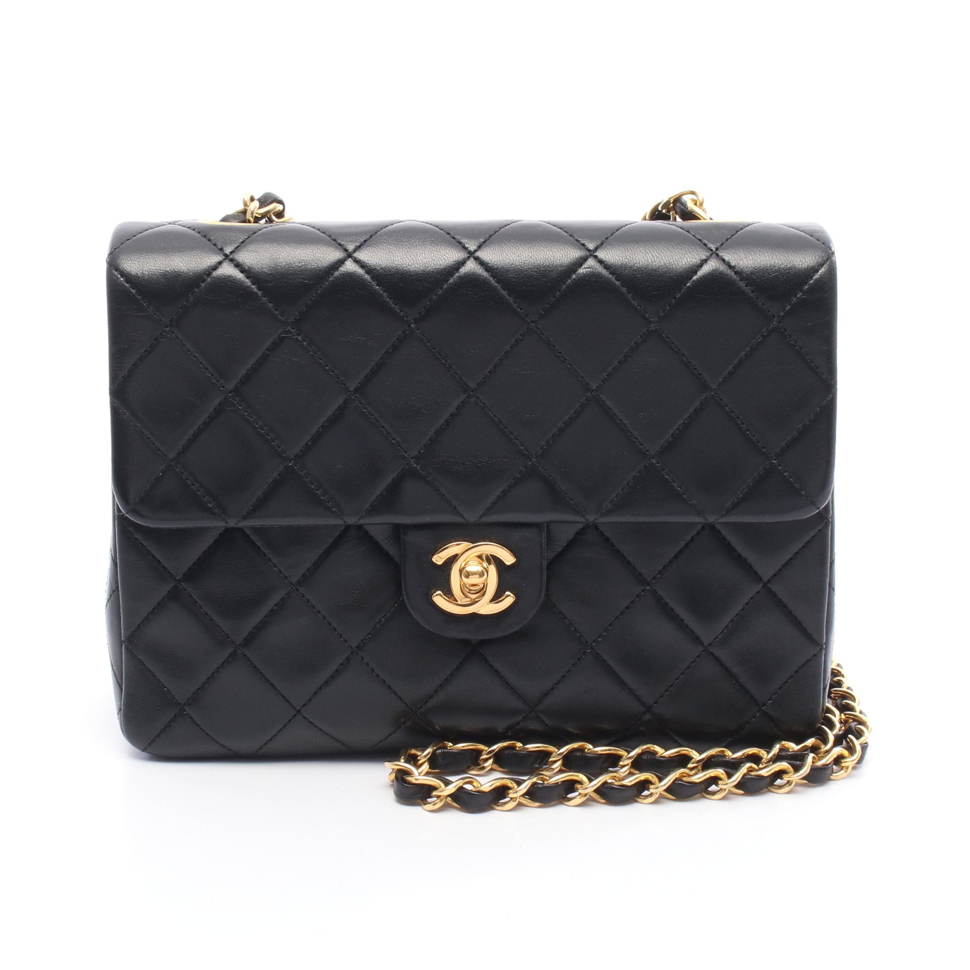 ミニマトラッセ20 チェーンショルダーバッグ ラムスキン ブラック ゴールド金具 シャネル バッグ CHANEL