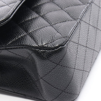 マトラッセ Wフラップ Wチェーンショルダーバッグ キャビアスキン ブラック ゴールド金具 シャネル バッグ CHANEL