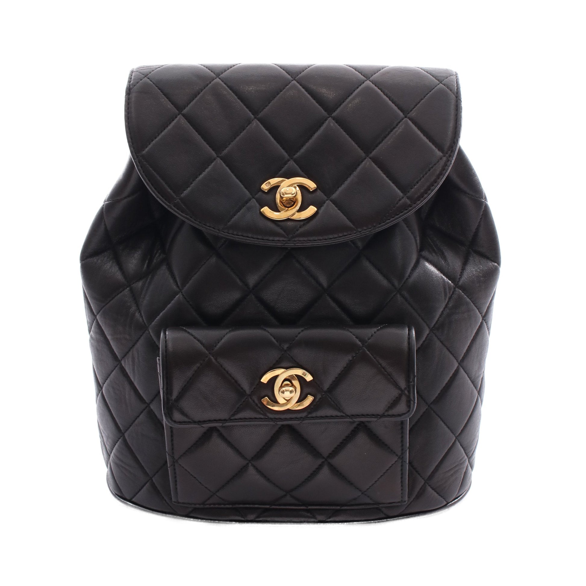 マトラッセ バックパック リュックサック ラムスキン ブラック ゴールド金具 シャネル バッグ CHANEL