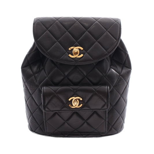 マトラッセ バックパック リュックサック ラムスキン ブラック ゴールド金具 シャネル バッグ CHANEL