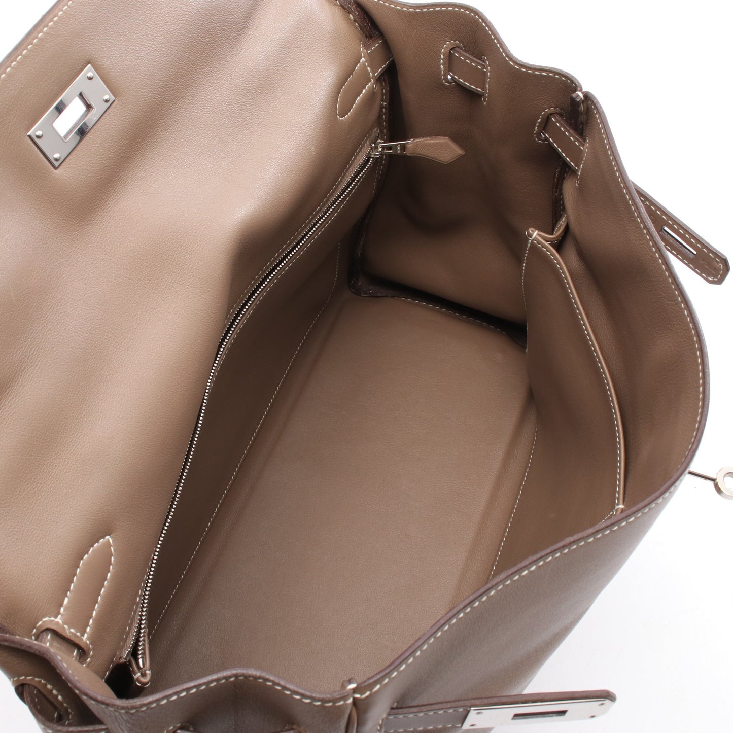 ケリー35 エトゥープ ハンドバッグ シッキム グレーブラウン シルバー金具 □J刻印 エルメス バッグ HERMES