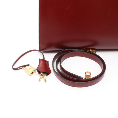 ケリー32 ルージュアッシュ ハンドバッグ ボックスカーフ ボルドー ゴールド金具 2WAY □D刻印 エルメス バッグ HERMES