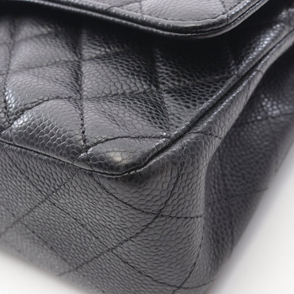 マトラッセ Wフラップ Wチェーンショルダーバッグ キャビアスキン ブラック ゴールド金具 シャネル バッグ CHANEL