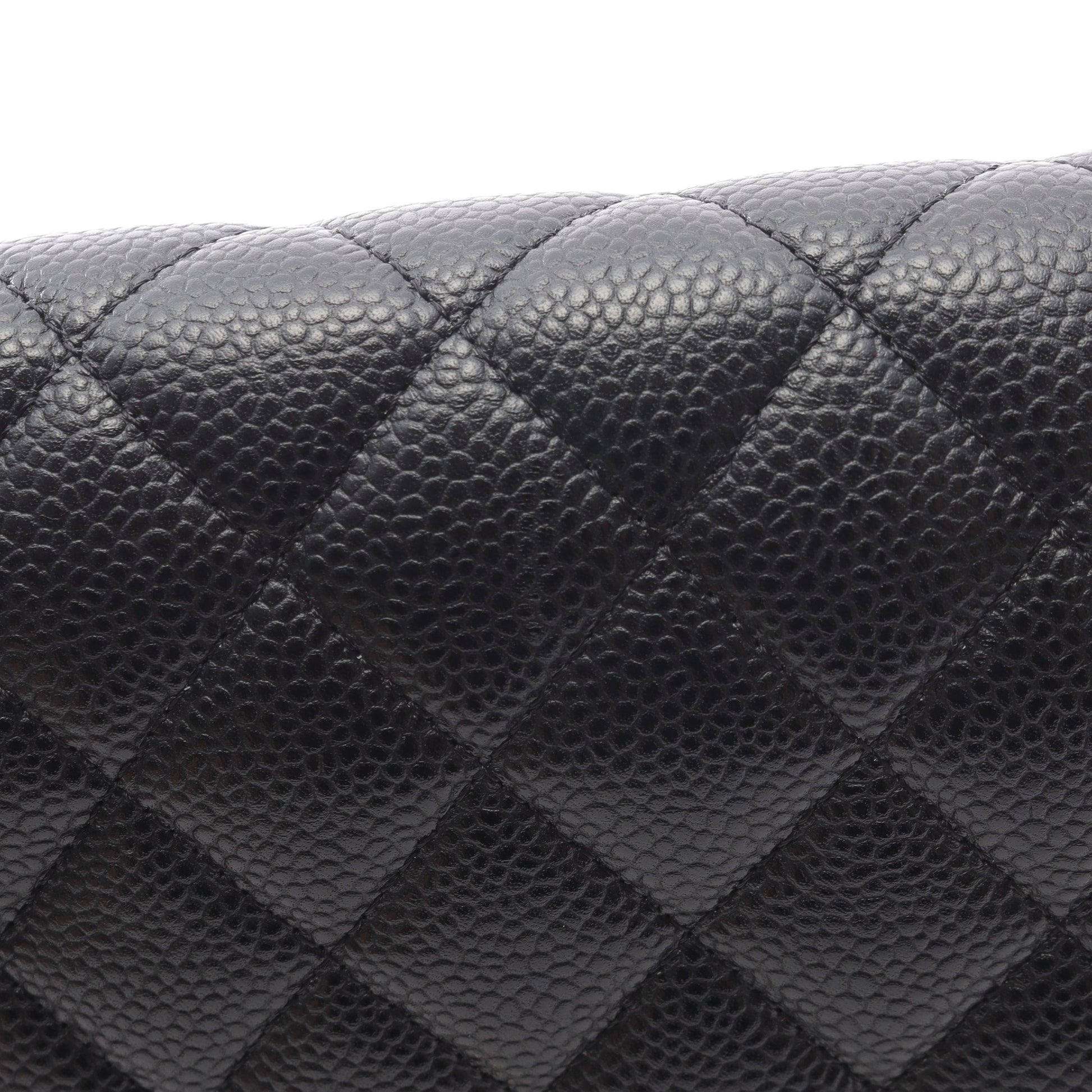 マトラッセ Wフラップ Wチェーンショルダーバッグ キャビアスキン ブラック ゴールド金具 シャネル バッグ CHANEL