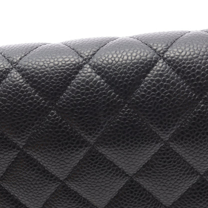 マトラッセ Wフラップ Wチェーンショルダーバッグ キャビアスキン ブラック ゴールド金具 シャネル バッグ CHANEL
