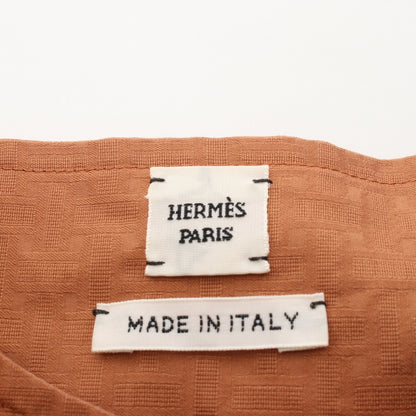 ボヘミアンショートドレス ガーゼ モザイク ワンピース コットン ライトブラウン エルメス ワンピース HERMES