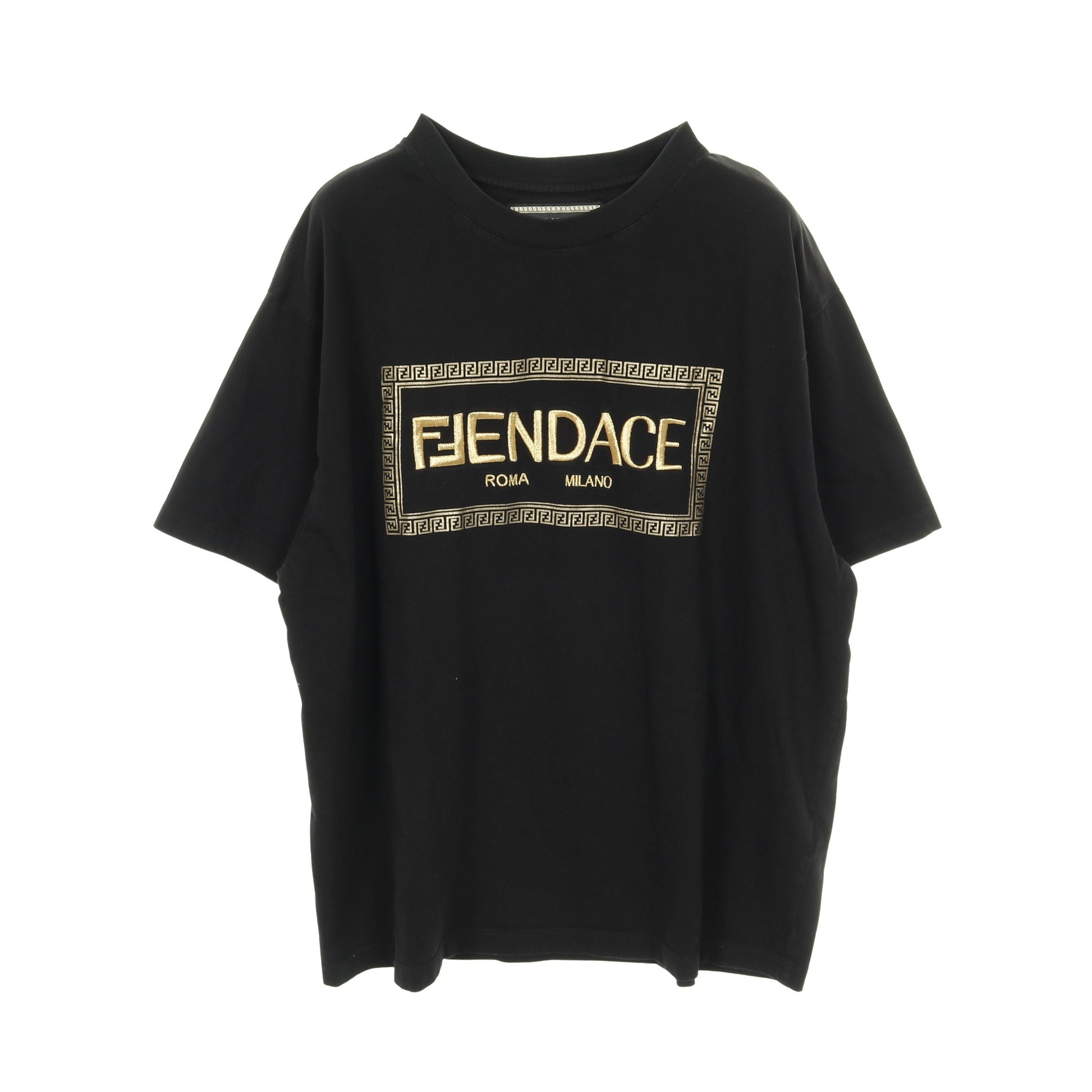 FENDI × VERSACE FENDACE ロゴ刺繍 メドゥーサ Tシャツ コットン 