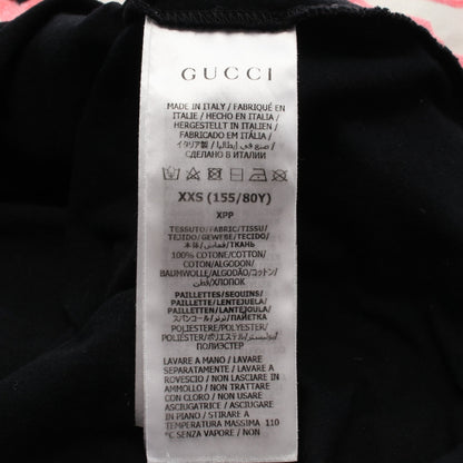 HOLLYWOOD BOULEVARD スパンコールロゴ Tシャツ クルーネック コットン ブラック ピンク ホワイト グッチ トップス GUCCI