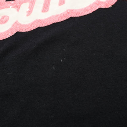 HOLLYWOOD BOULEVARD スパンコールロゴ Tシャツ クルーネック コットン ブラック ピンク ホワイト グッチ トップス GUCCI