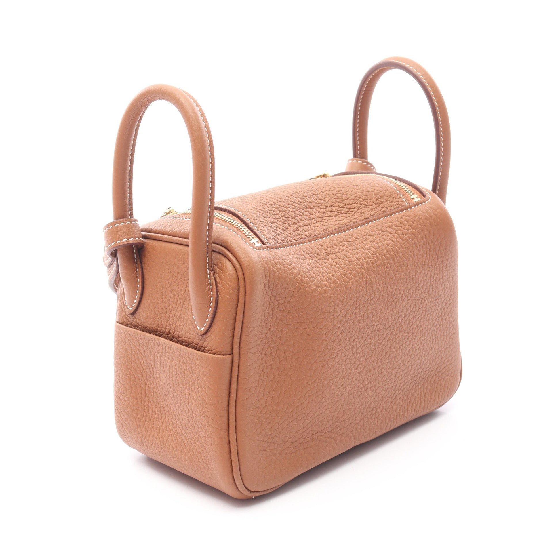 リンディ ミニ ゴールド ショルダーバッグ トリヨンクレマンス ブラウン ゴールド金具 K刻印 エルメス バッグ HERMES