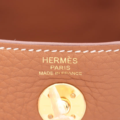 リンディ ミニ ゴールド ショルダーバッグ トリヨンクレマンス ブラウン ゴールド金具 K刻印 エルメス バッグ HERMES