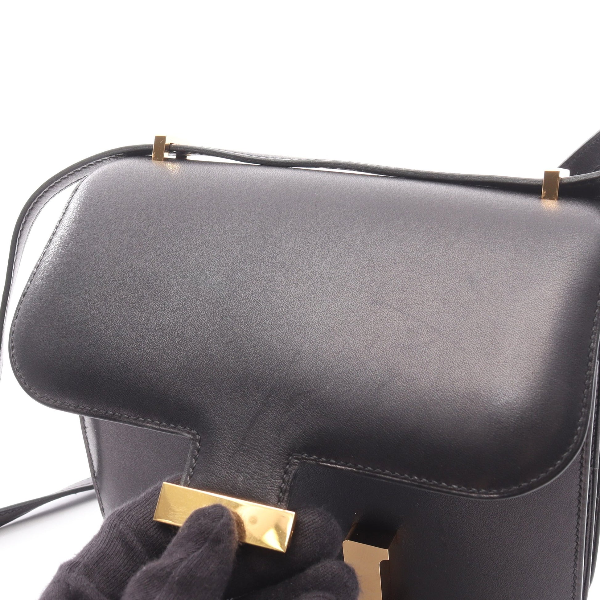 コンスタンス3 ミニ ショルダーバッグ ボックスカーフ ブラック ゴールド金具 A刻印 エルメス バッグ HERMES