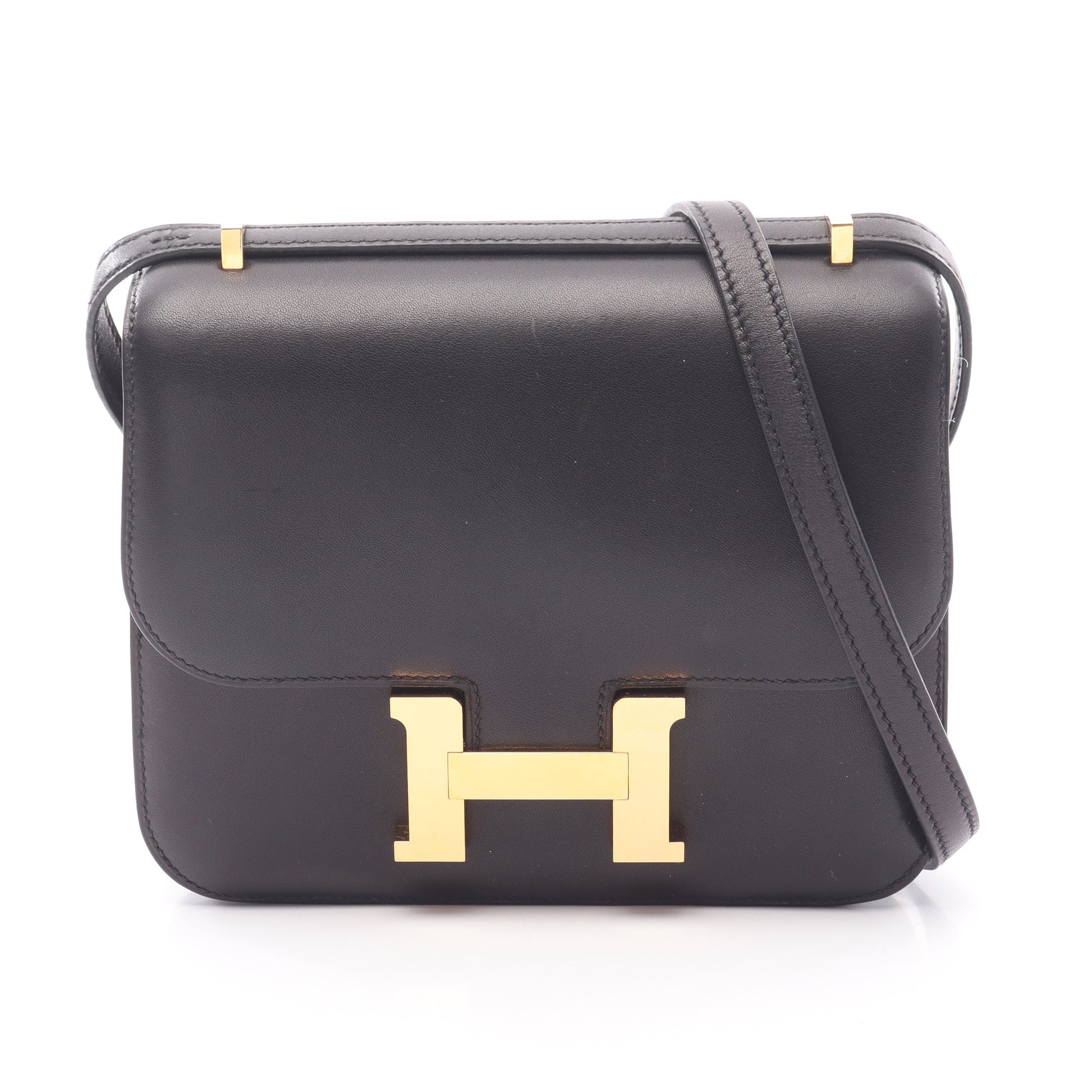 コンスタンス3 ミニ ショルダーバッグ ボックスカーフ ブラック ゴールド金具 A刻印 エルメス バッグ HERMES