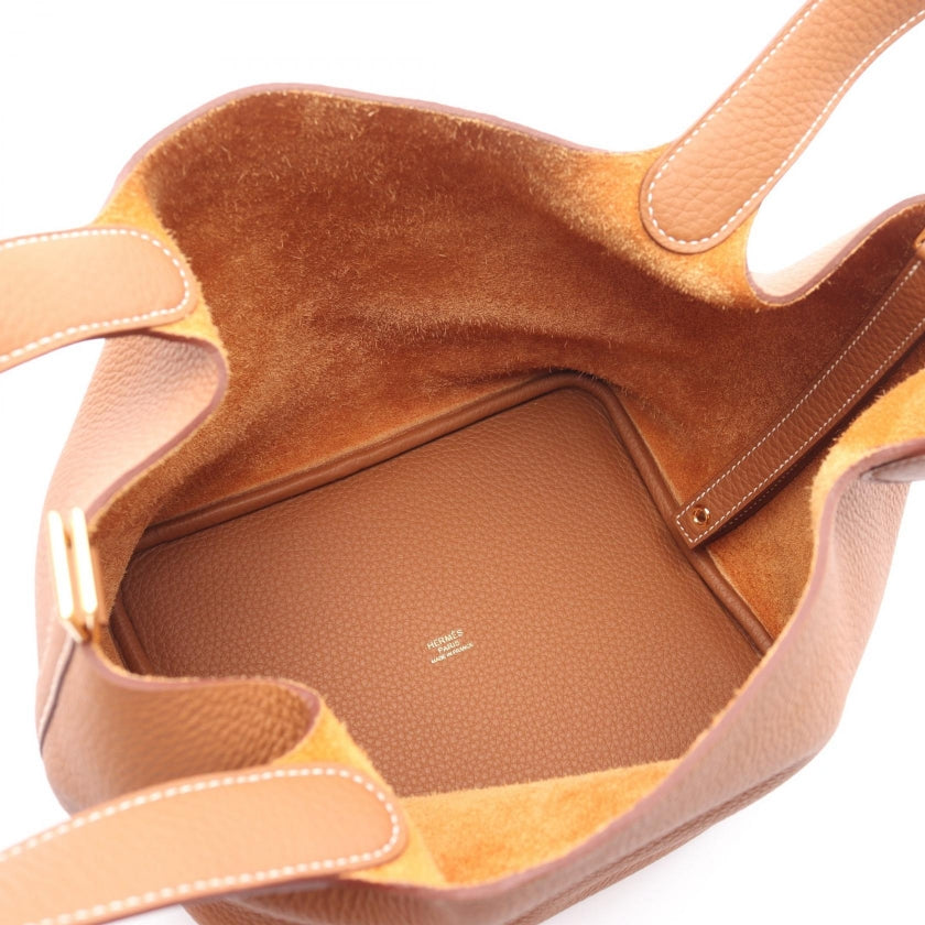 ピコタンロックMM ゴールド ハンドバッグ トリヨンクレマンス ブラウン ゴールド金具 K刻印 エルメス バッグ HERMES