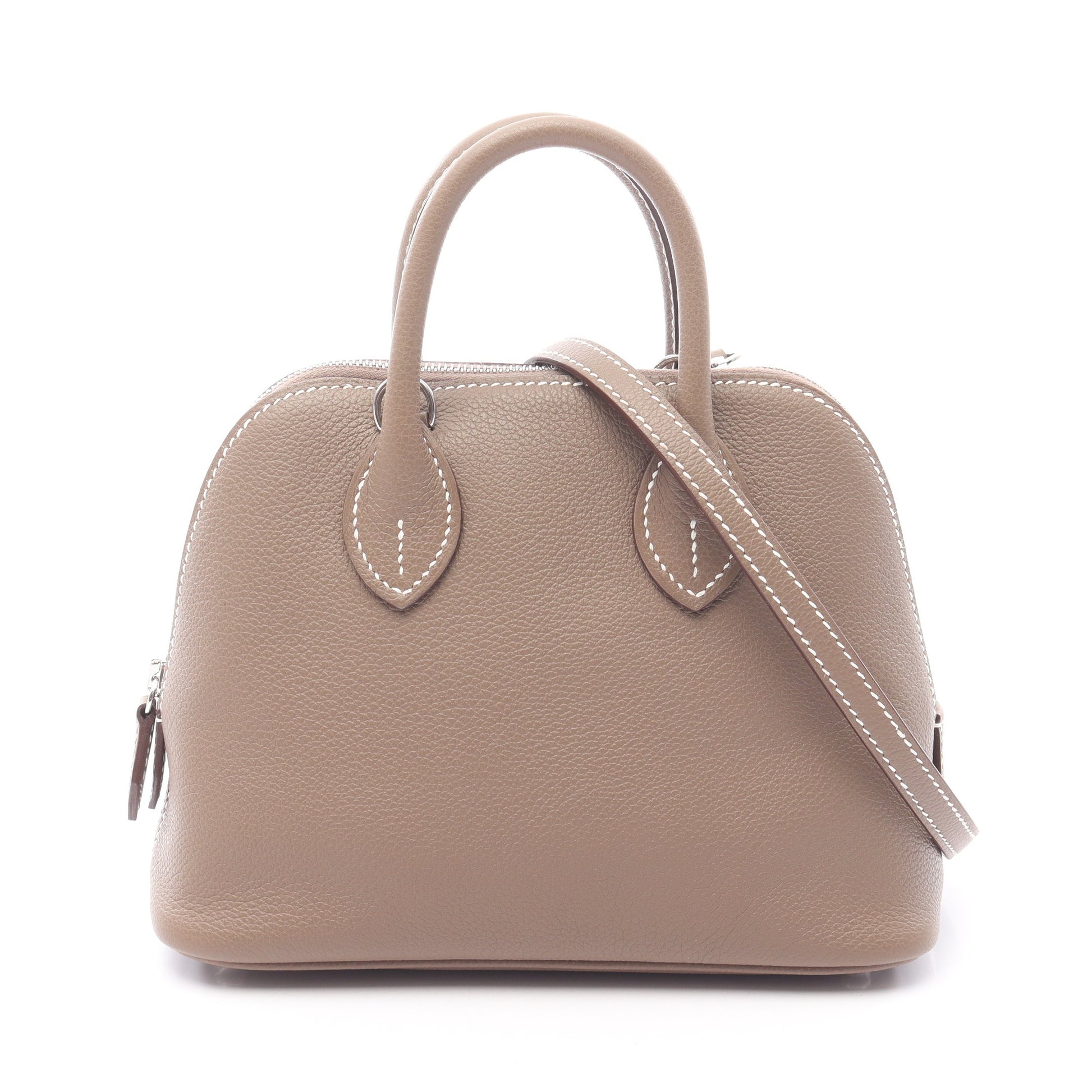 ボリード1923 ミニ エトゥープ ハンドバッグ エバーカラー グレーブラウン シルバー金具 2WAY K刻印 エルメス バッグ HERMES
