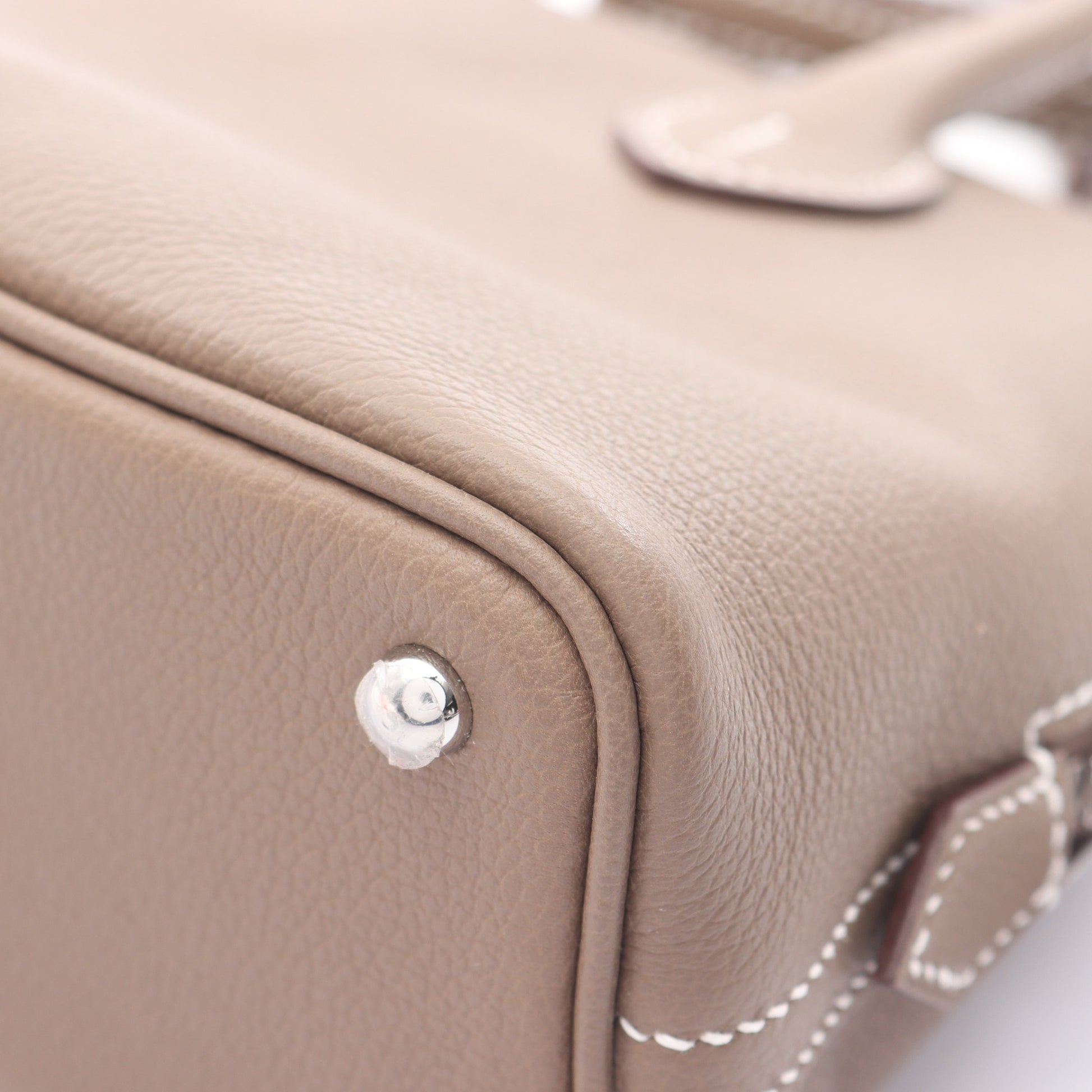 ボリード1923 ミニ エトゥープ ハンドバッグ エバーカラー グレーブラウン シルバー金具 2WAY K刻印 エルメス バッグ HERMES