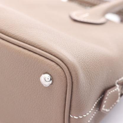 ボリード1923 ミニ エトゥープ ハンドバッグ エバーカラー グレーブラウン シルバー金具 2WAY K刻印 エルメス バッグ HERMES