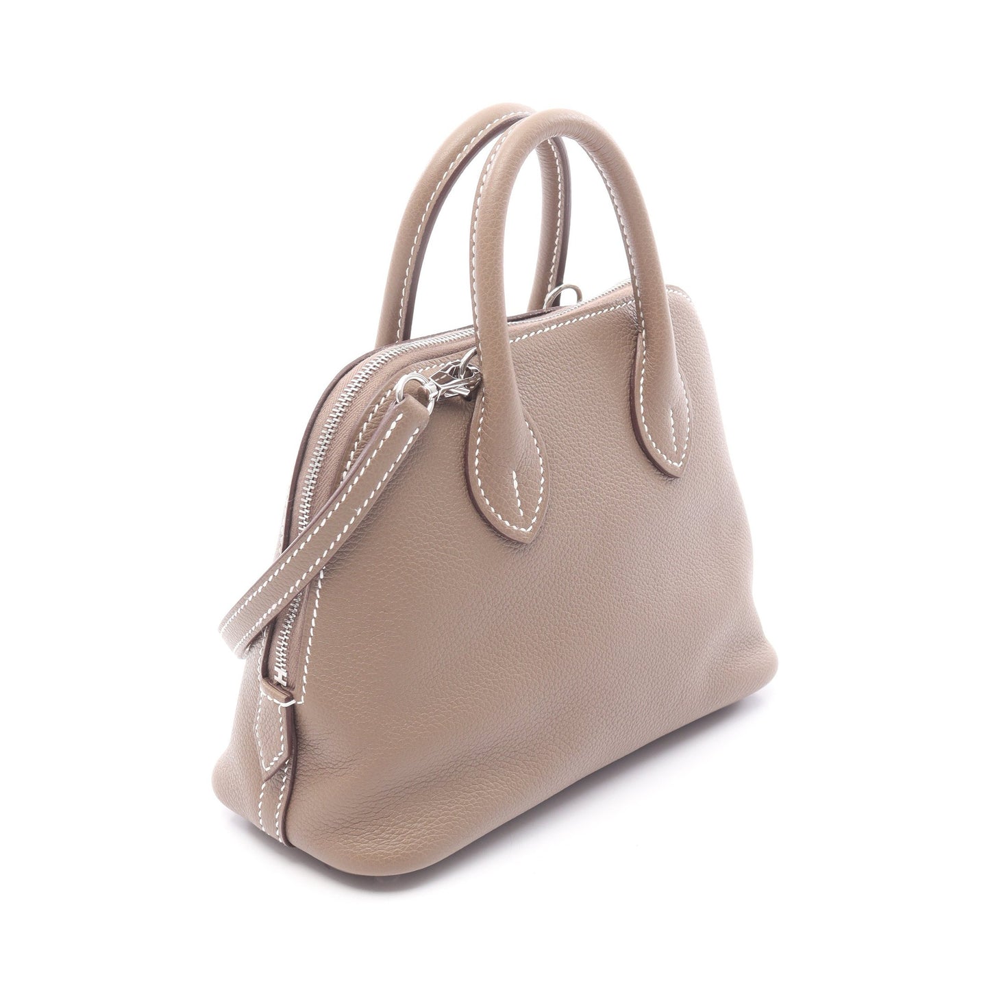 ボリード1923 ミニ エトゥープ ハンドバッグ エバーカラー グレーブラウン シルバー金具 2WAY K刻印 エルメス バッグ HERMES
