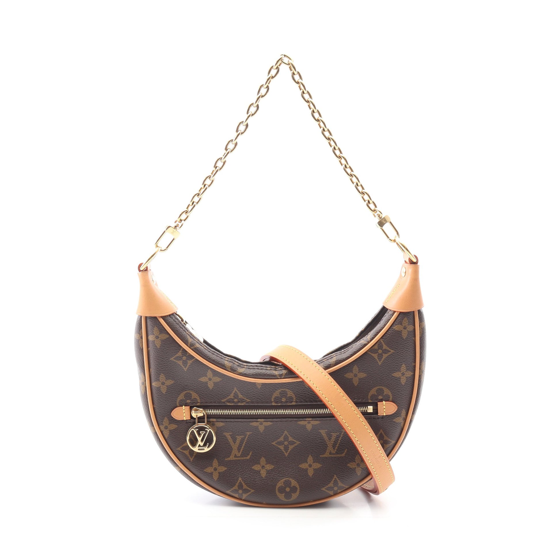 ループ モノグラム ショルダーバッグ PVC レザー ブラウン 2WAY ルイヴィトン バッグ LOUIS VUITTON