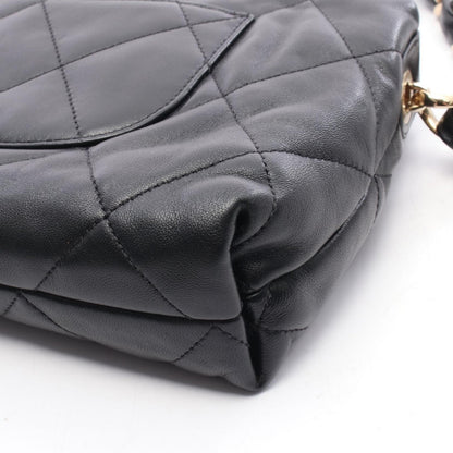 マトラッセ チェーンショルダーバッグ ワンショルダーバッグ ラムスキン ブラック ゴールド金具 シャネル バッグ CHANEL