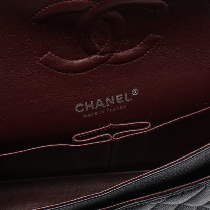 マトラッセ Wフラップ Wチェーンショルダーバッグ キャビアスキン ブラック シルバー金具 シャネル バッグ CHANEL