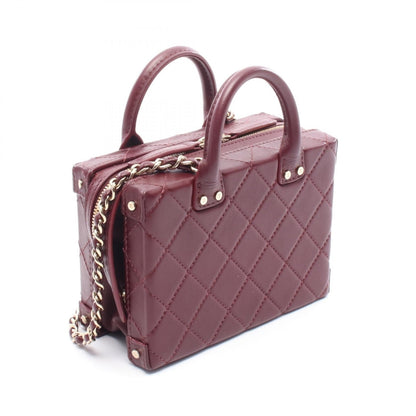 スモール ヴァニティケース マトラッセ チェーンショルダーバッグ レザー ボルドー ゴールド金具 2WAY シャネル バッグ CHANEL