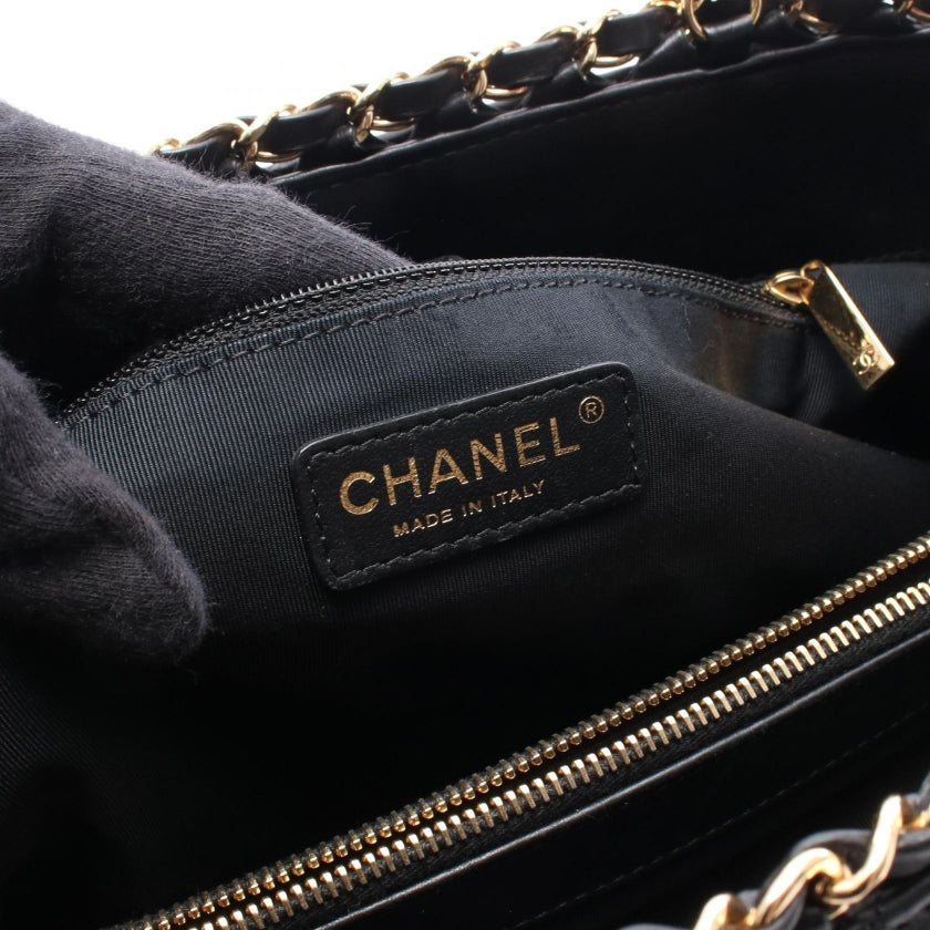 マトラッセ ショルダーバッグ トートバッグ レザー ブラック ゴールド金具 シャネル バッグ CHANEL