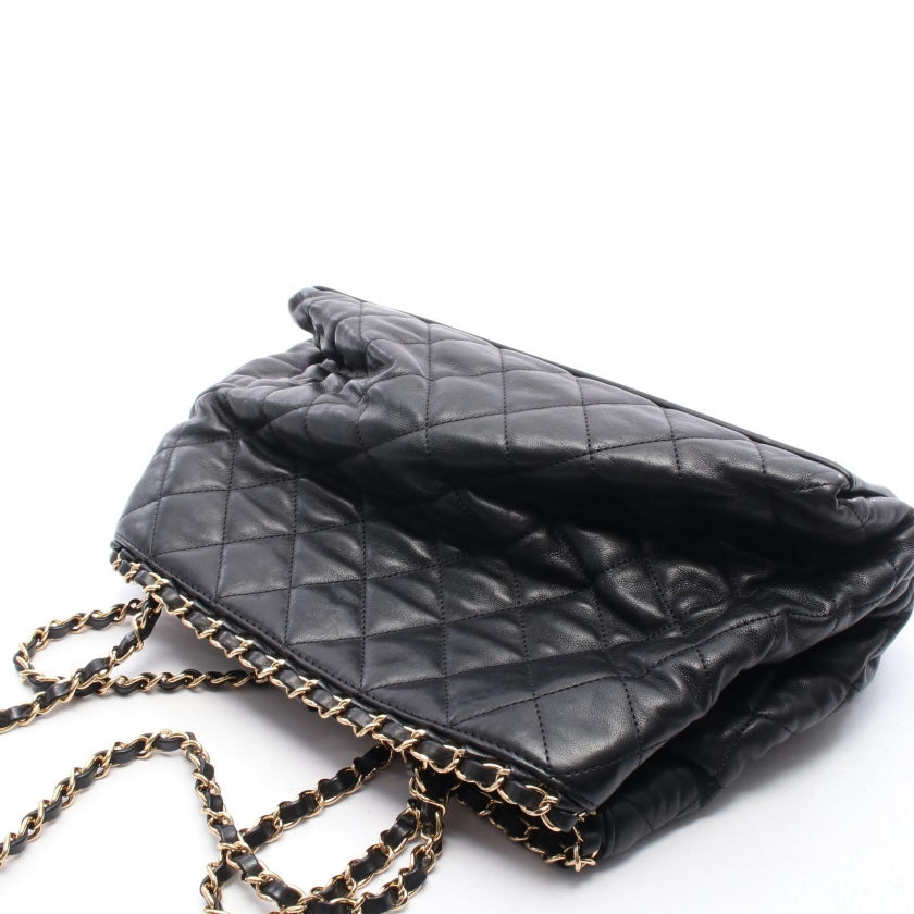 マトラッセ ショルダーバッグ トートバッグ レザー ブラック ゴールド金具 シャネル バッグ CHANEL