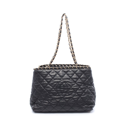 マトラッセ ショルダーバッグ トートバッグ レザー ブラック ゴールド金具 シャネル バッグ CHANEL