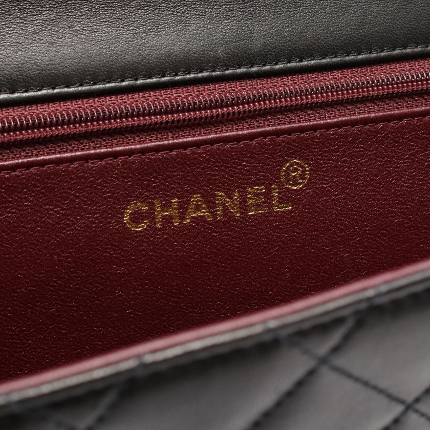 マトラッセ チェーンショルダーバッグ ラムスキン ブラック ゴールド金具 シャネル バッグ CHANEL
