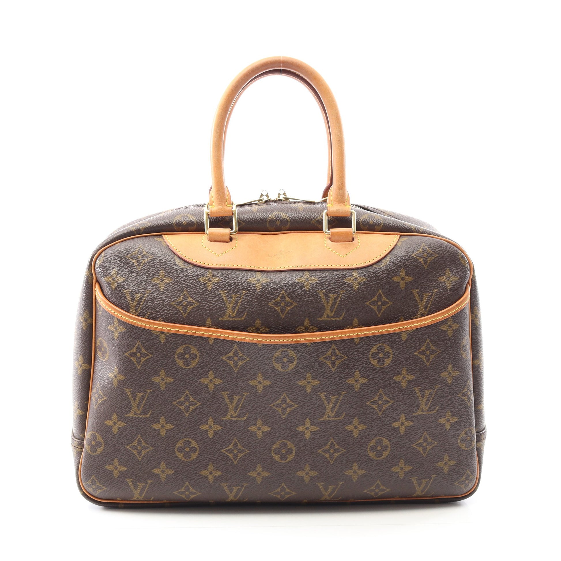 ドーヴィル ボーリングヴァニティ モノグラム ハンドバッグ PVC レザー ブラウン ルイヴィトン バッグ LOUIS VUITTON