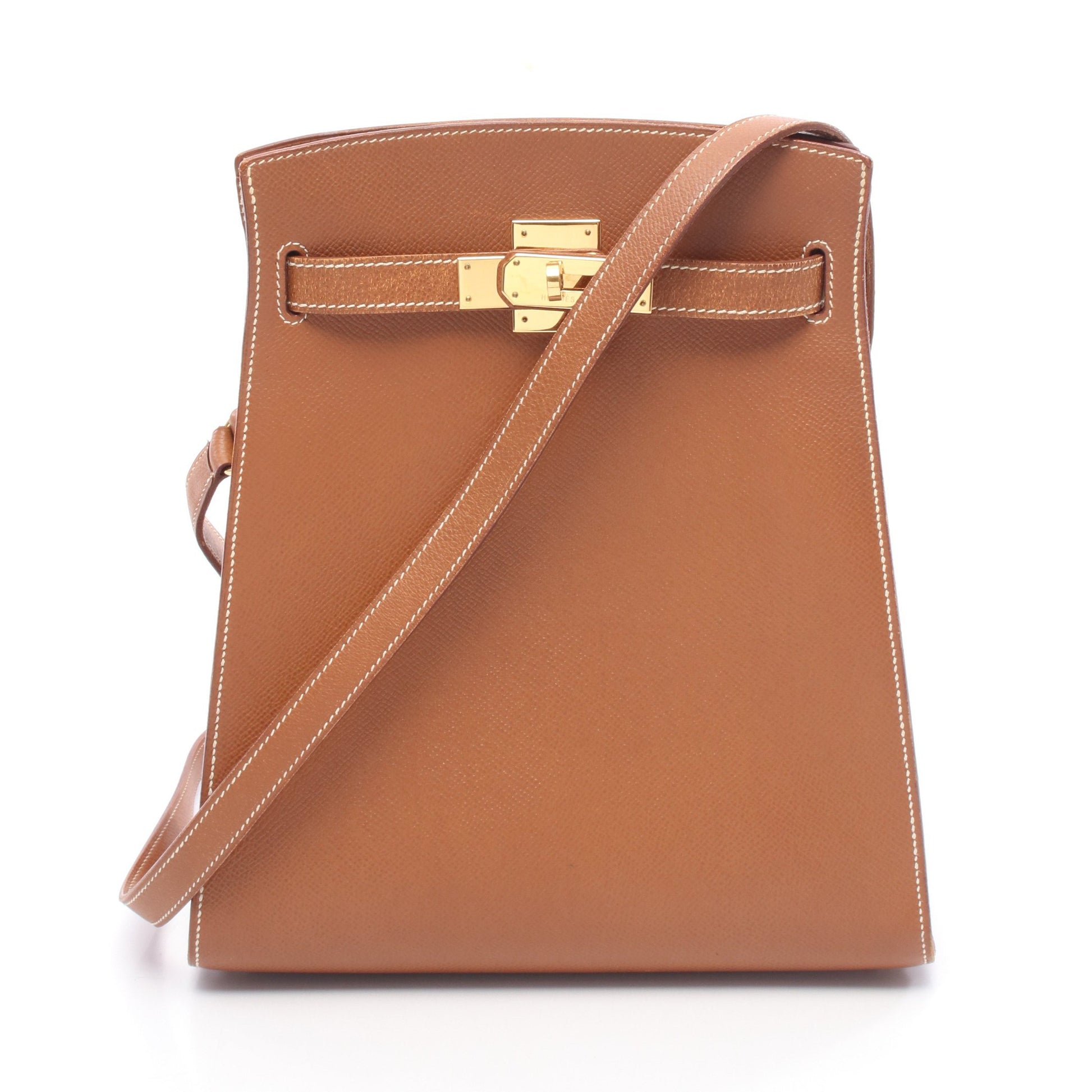 ケリースポーツMM ゴールド ショルダーバッグ クシュベル ライトブラウン ゴールド金具 ○Y刻印 エルメス バッグ HERMES