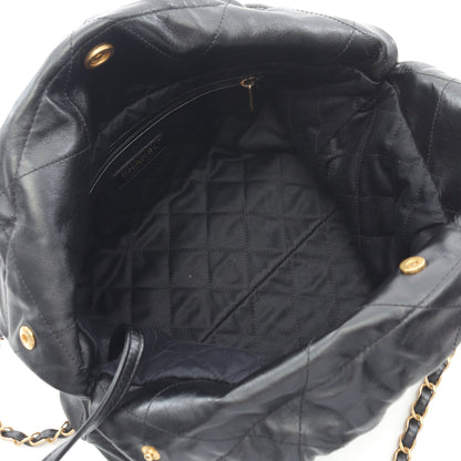 マトラッセ シャネル22 スモール チェーンショルダーバッグ レザー ブラック ゴールド金具 シャネル バッグ CHANEL