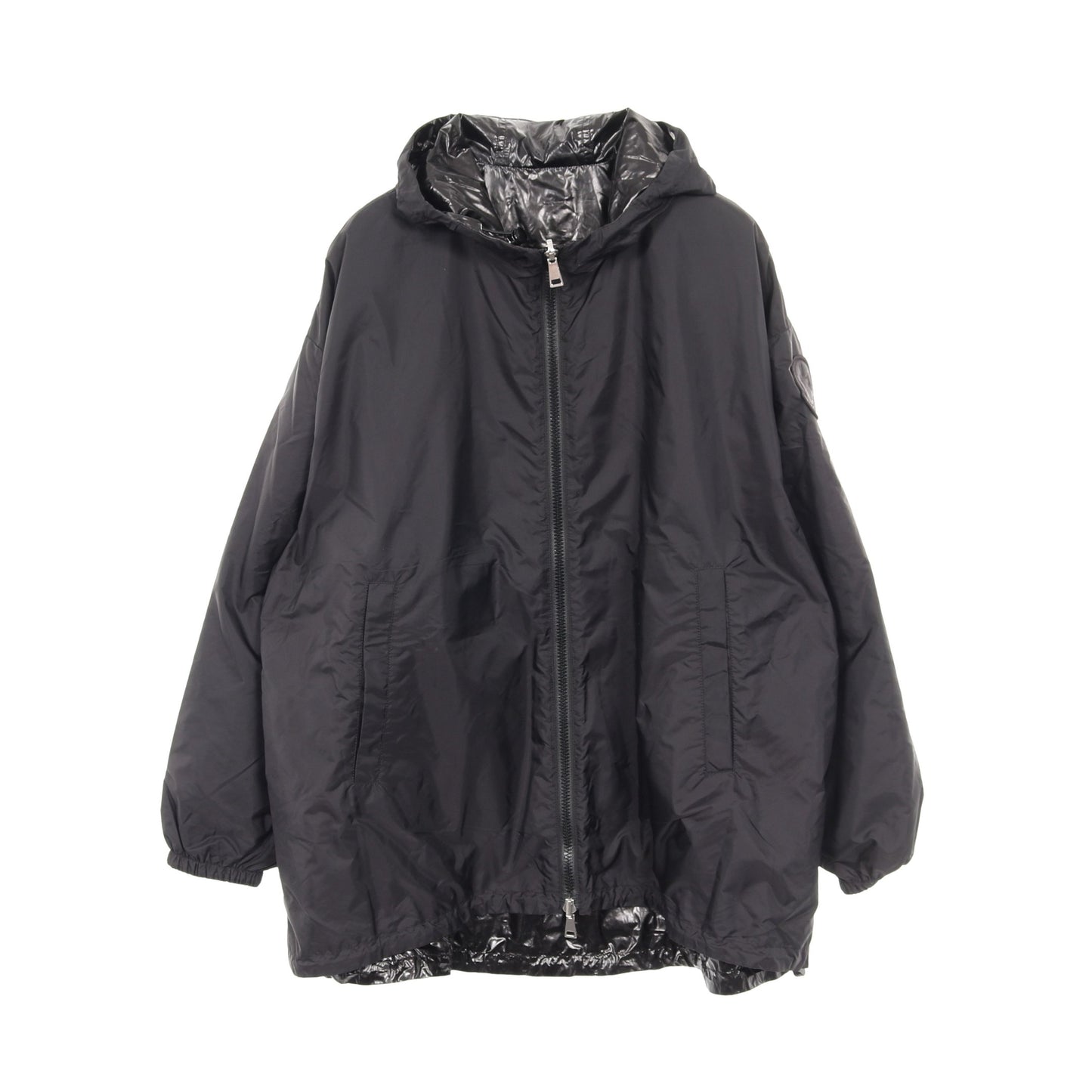 JUBBA オーバーサイズ ジャケット ナイロン ブラック フード付き リバーシブル モンクレール アウター MONCLER