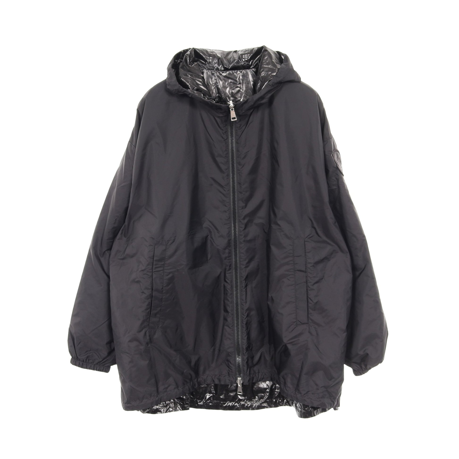 JUBBA オーバーサイズ ジャケット ナイロン ブラック フード付き リバーシブル モンクレール アウター MONCLER