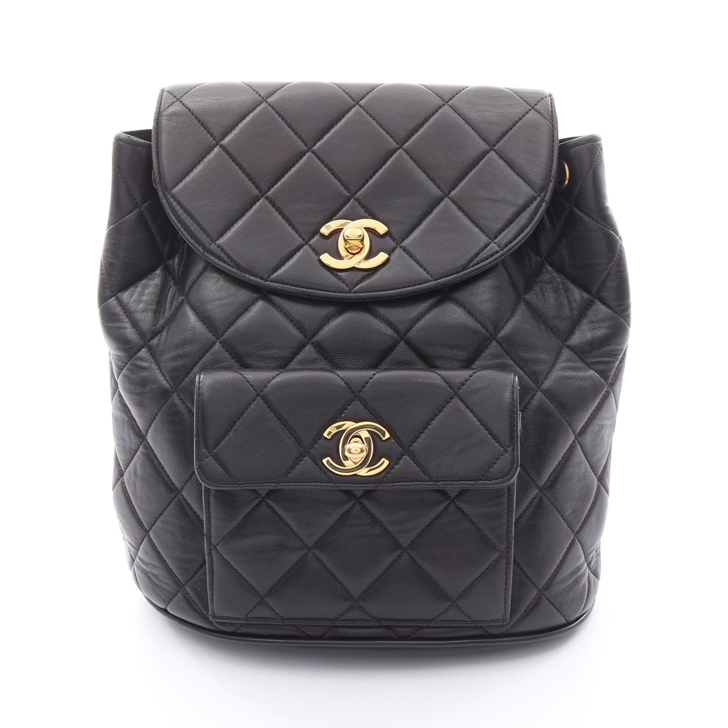マトラッセ バックパック リュックサック ラムスキン ブラック ゴールド金具 シャネル バッグ CHANEL