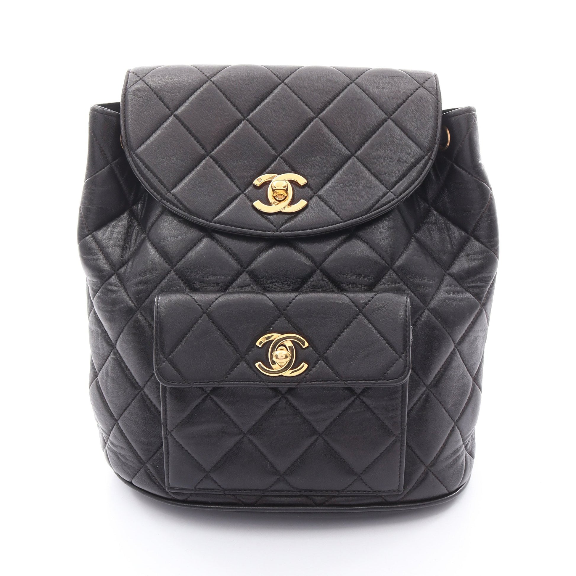 マトラッセ バックパック リュックサック ラムスキン ブラック ゴールド金具 シャネル バッグ CHANEL