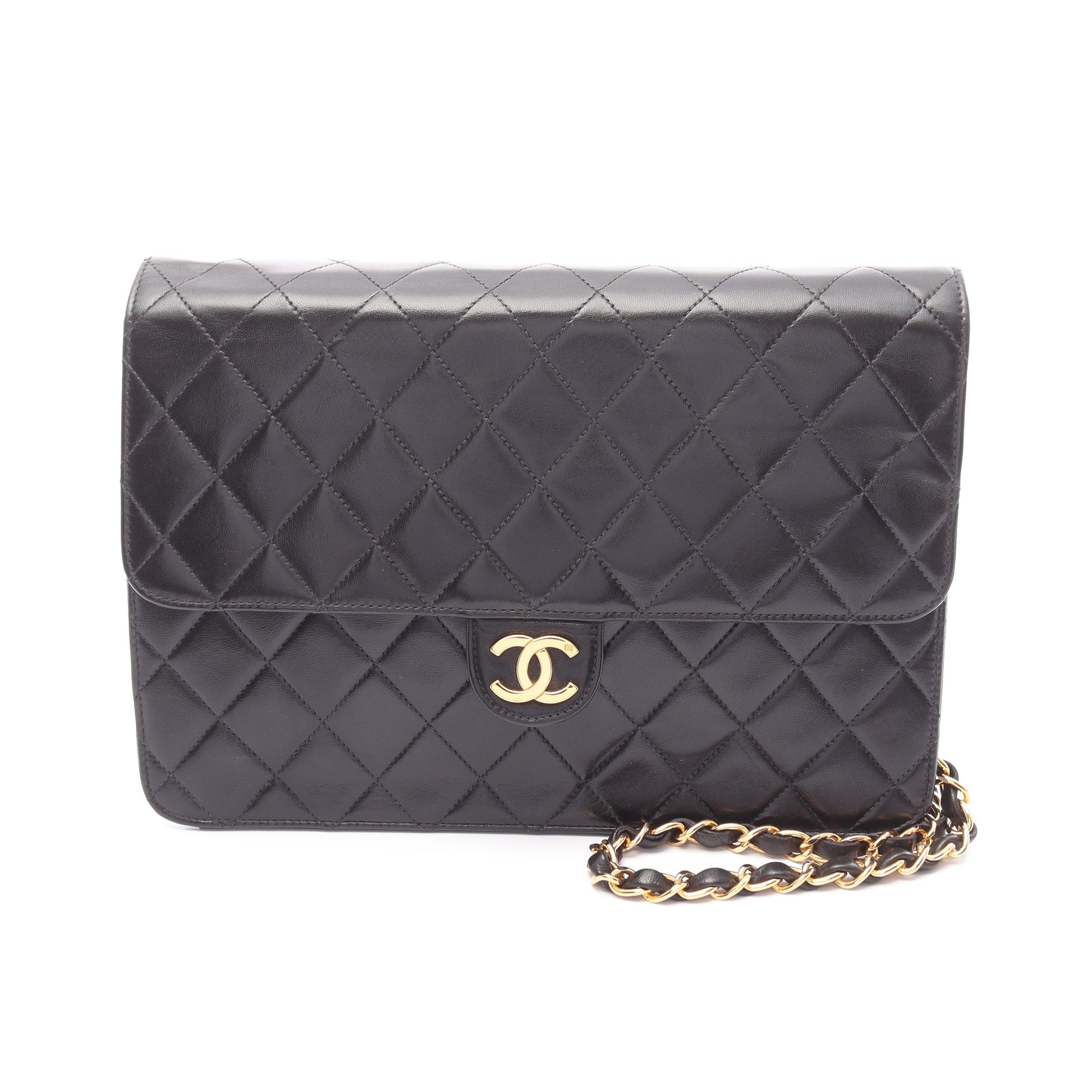 マトラッセ チェーンショルダーバッグ ラムスキン ゴールド ゴールド金具 プッシュロック シャネル バッグ CHANEL