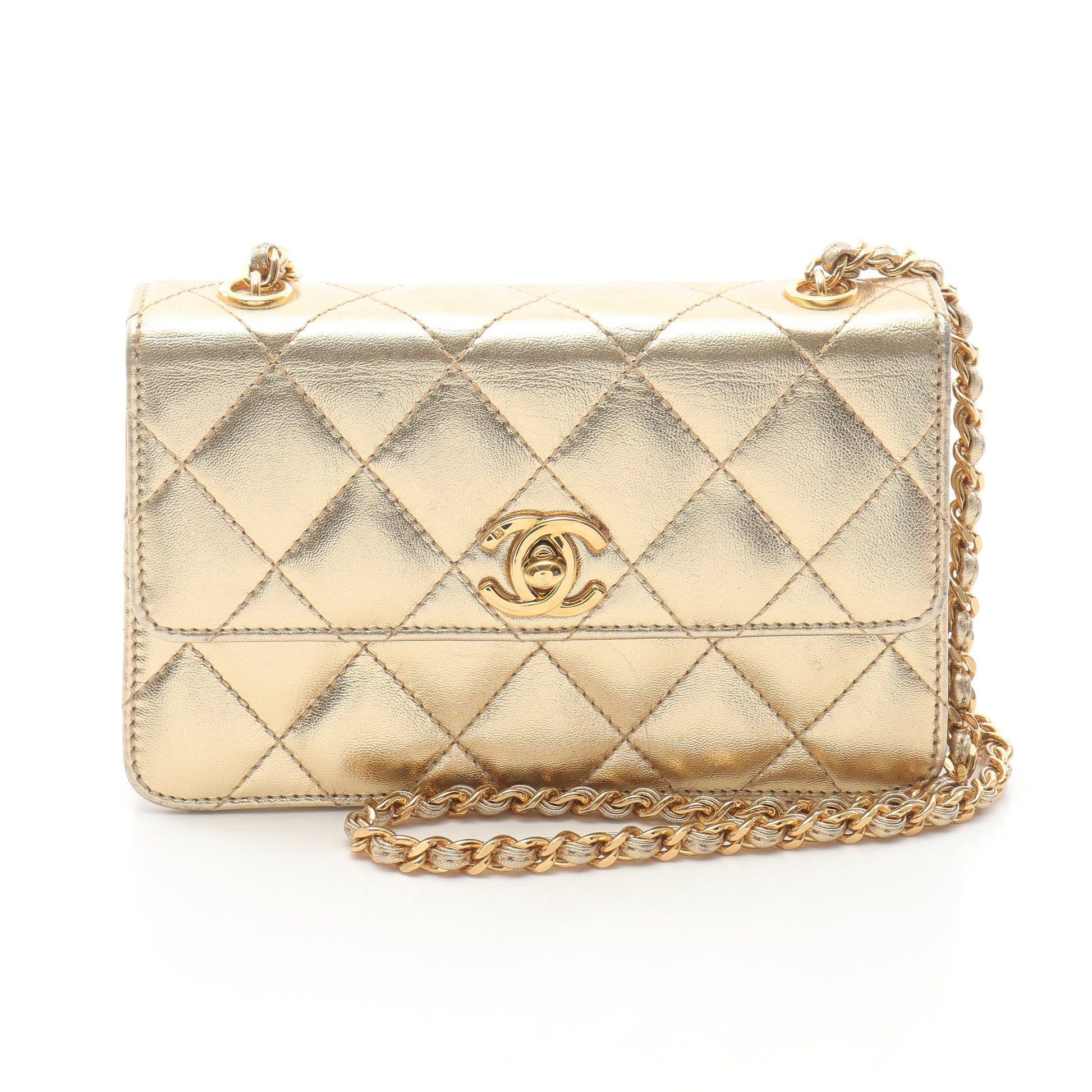 ミニマトラッセ チェーンショルダーバッグ ラムスキン ゴールド ゴールド金具 シャネル バッグ CHANEL