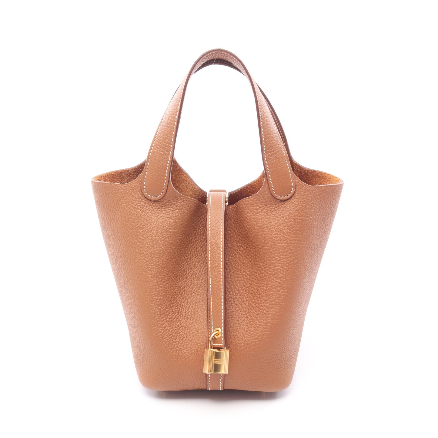 ピコタンロックPM ゴールド ハンドバッグ トリヨンクレマンス ブラウン ゴールド金具 W刻印 エルメス バッグ HERMES