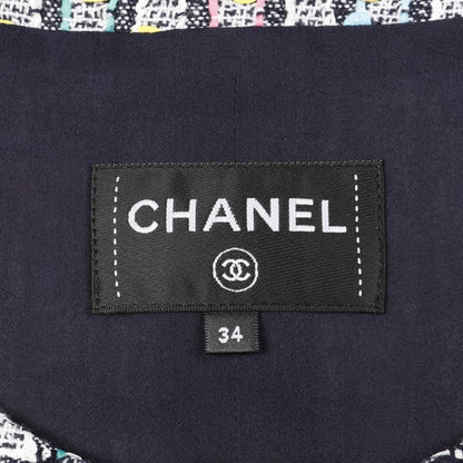 ココマークボタン ツイード ロングジレ ベスト コットン ナイロン マルチカラー スパンコール 2025クルーズ シャネル トップス CHANEL