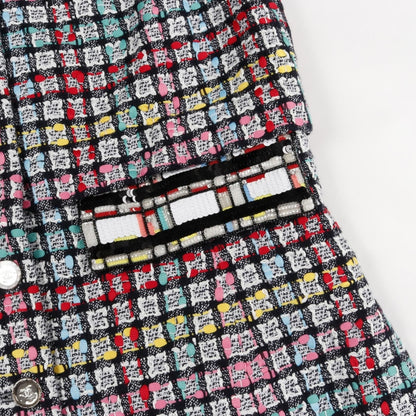 ココマークボタン ツイード ロングジレ ベスト コットン ナイロン マルチカラー スパンコール 2025クルーズ シャネル トップス CHANEL
