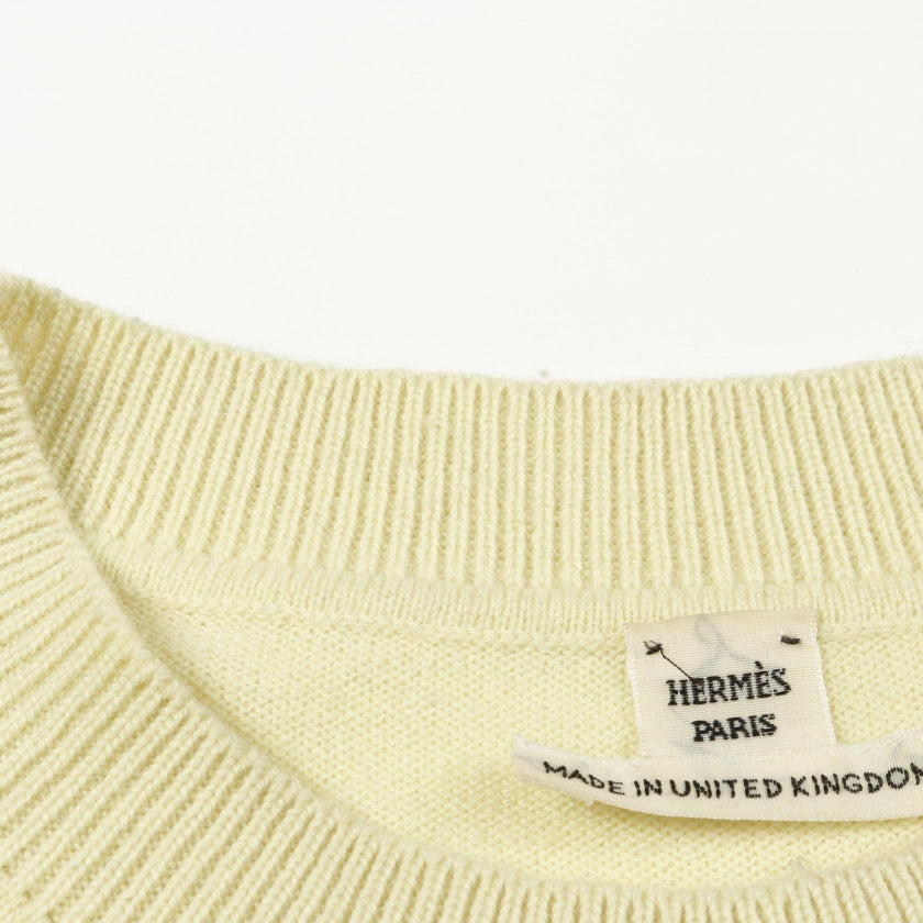 Hリフト ニット クルーネック カシミヤ イエロー エルメス トップス HERMES