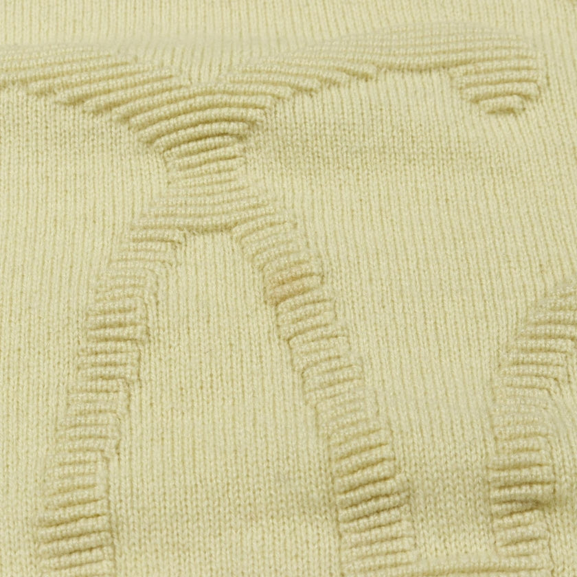Hリフト ニット クルーネック カシミヤ イエロー エルメス トップス HERMES