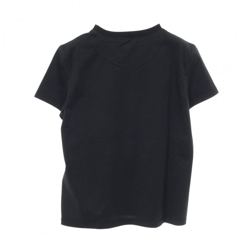 H刺繍 ポケット Tシャツ クルーネック 半袖 コットン ブラック エルメス トップス HERMES