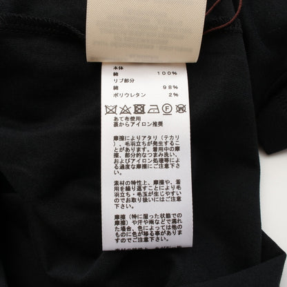 H刺繍 ポケット Tシャツ クルーネック 半袖 コットン ブラック エルメス トップス HERMES