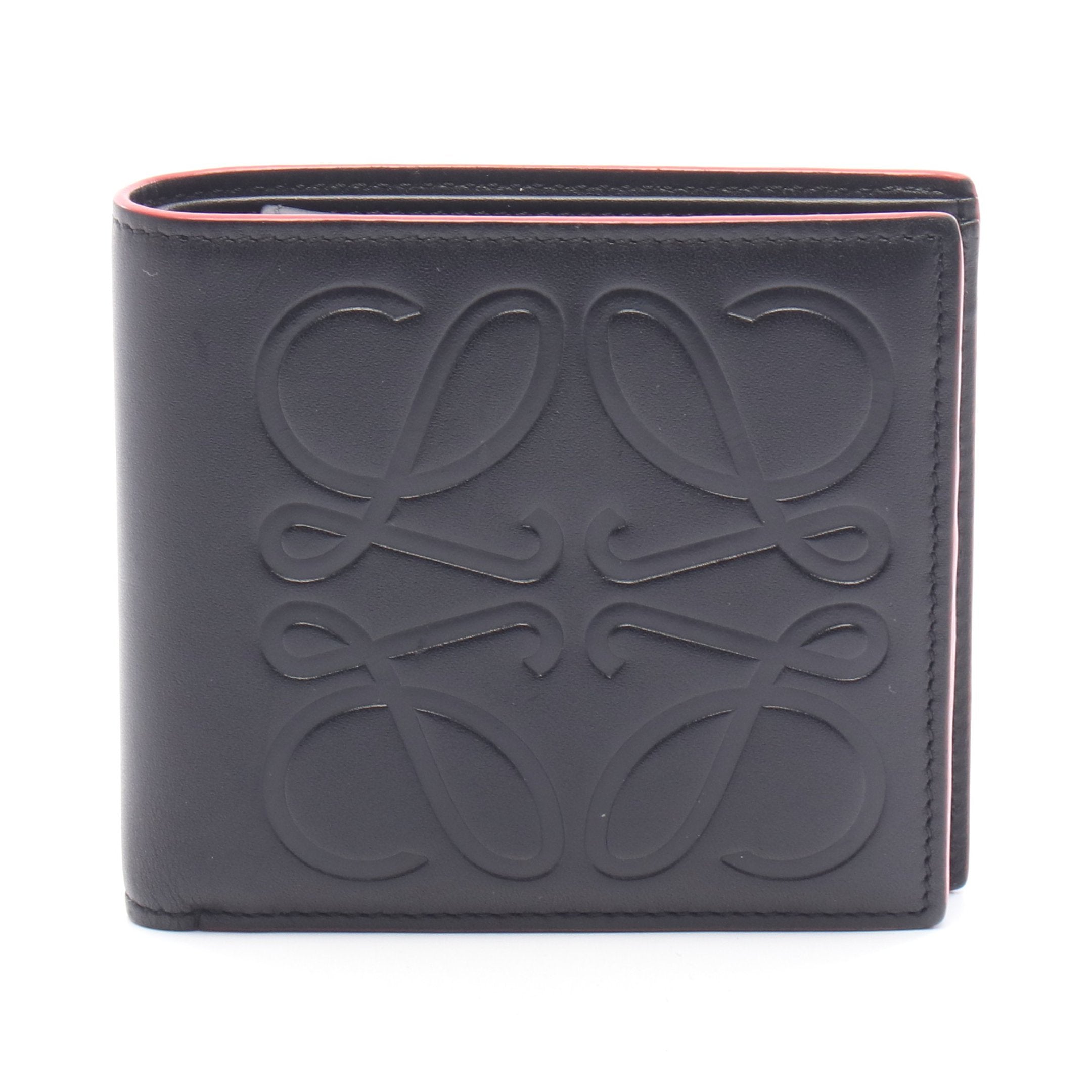 ロエベ二つ折り財布バイフォールドウォレットブラックアナグラム